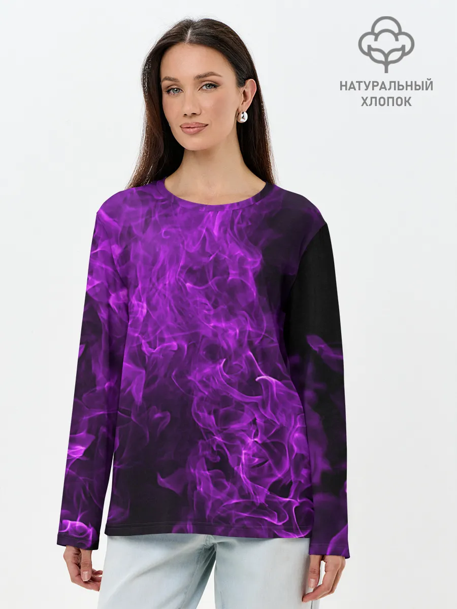 Лонгслив женский. Хлопок / Violet Fire