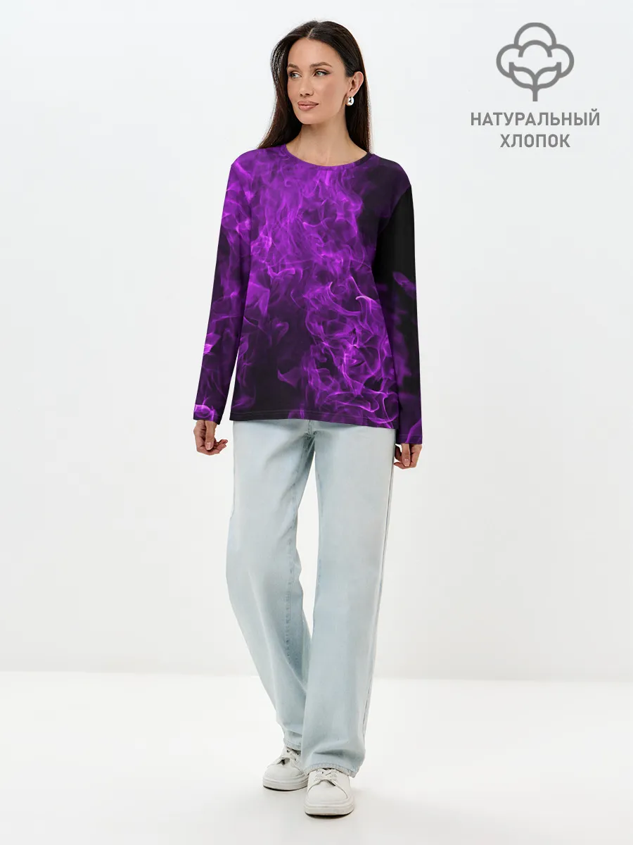 Лонгслив женский. Хлопок / Violet Fire