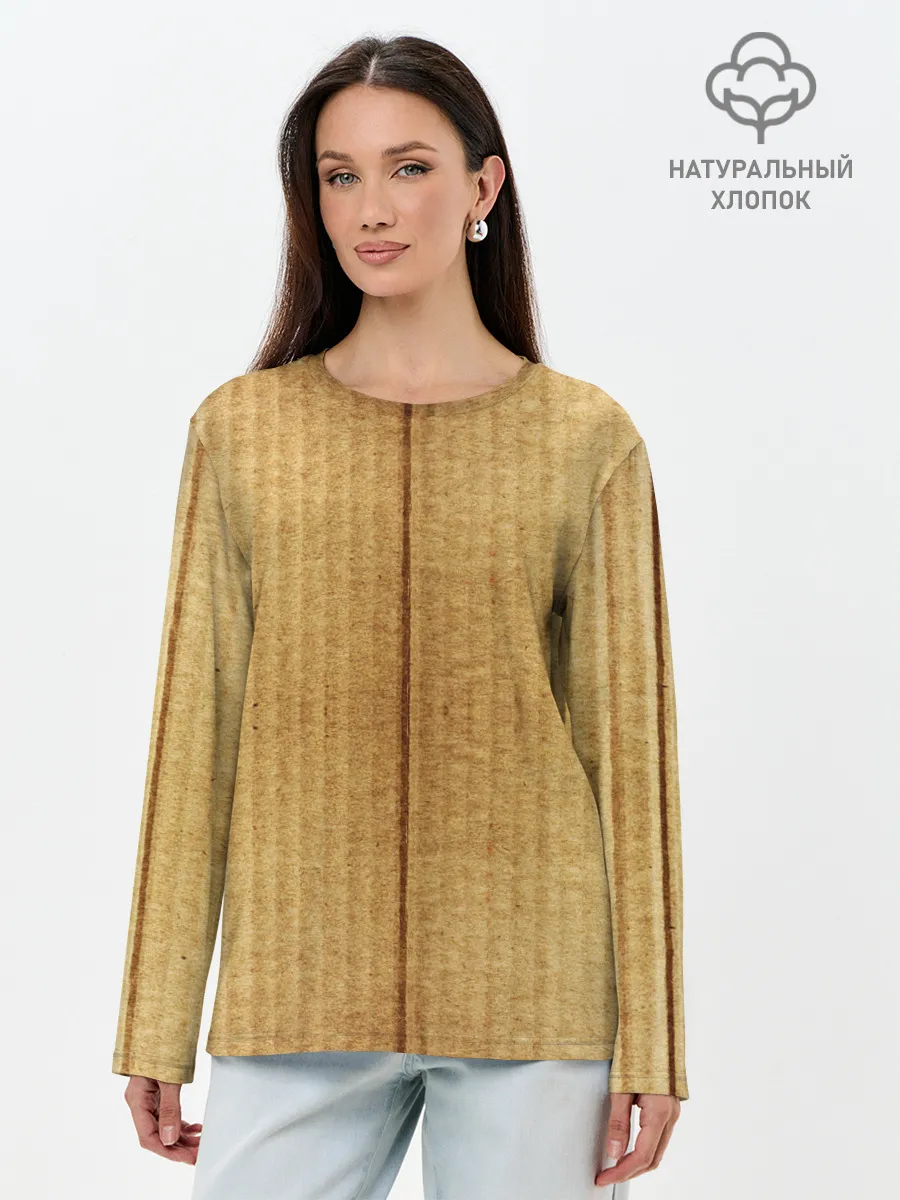 Лонгслив женский. Хлопок / Картон