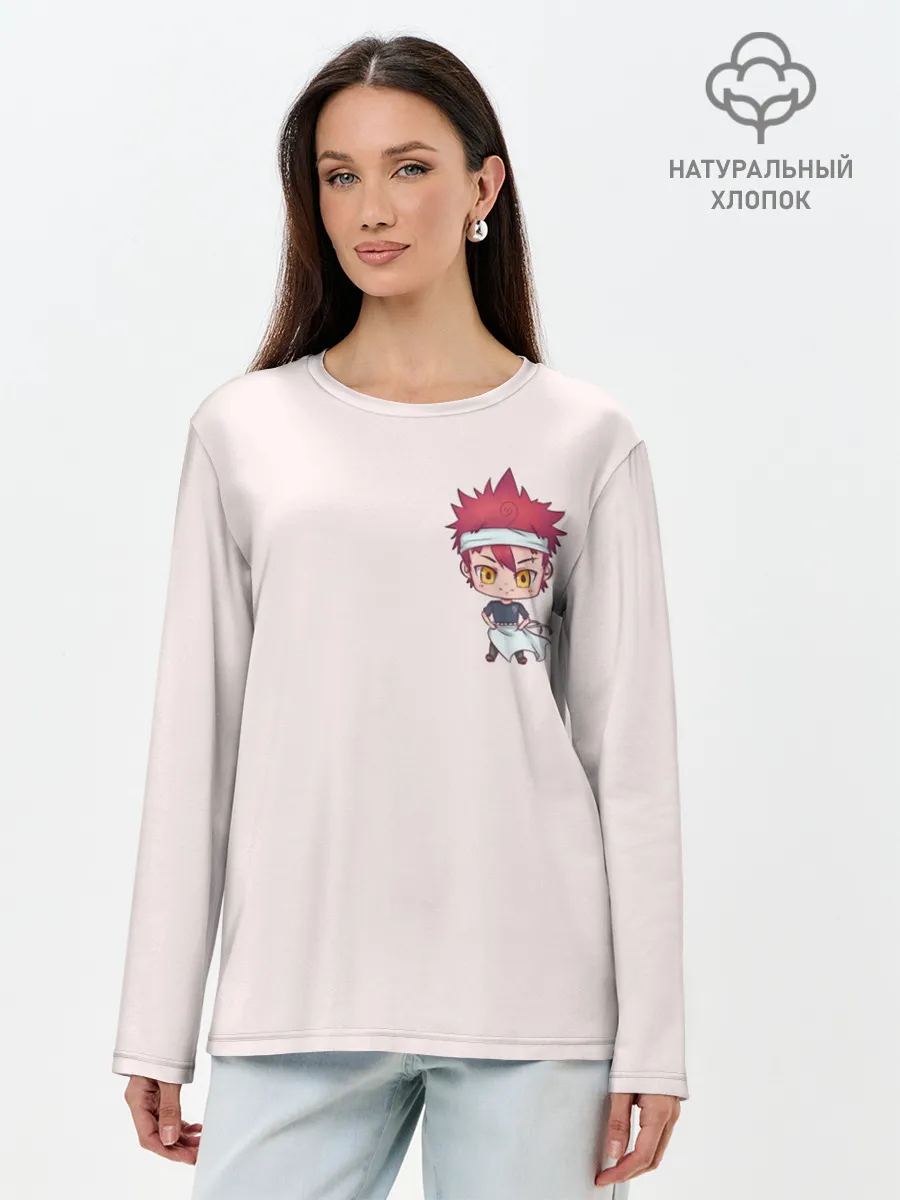 Лонгслив женский. Хлопок / Повар боец Сома