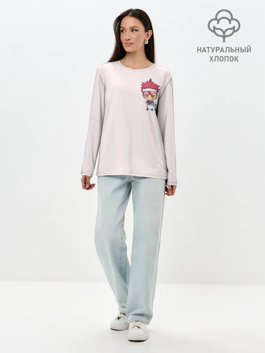 Лонгслив женский. Хлопок / Повар боец Сома