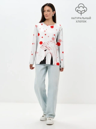 Лонгслив женский. Хлопок / AHEGAO KAGUYA