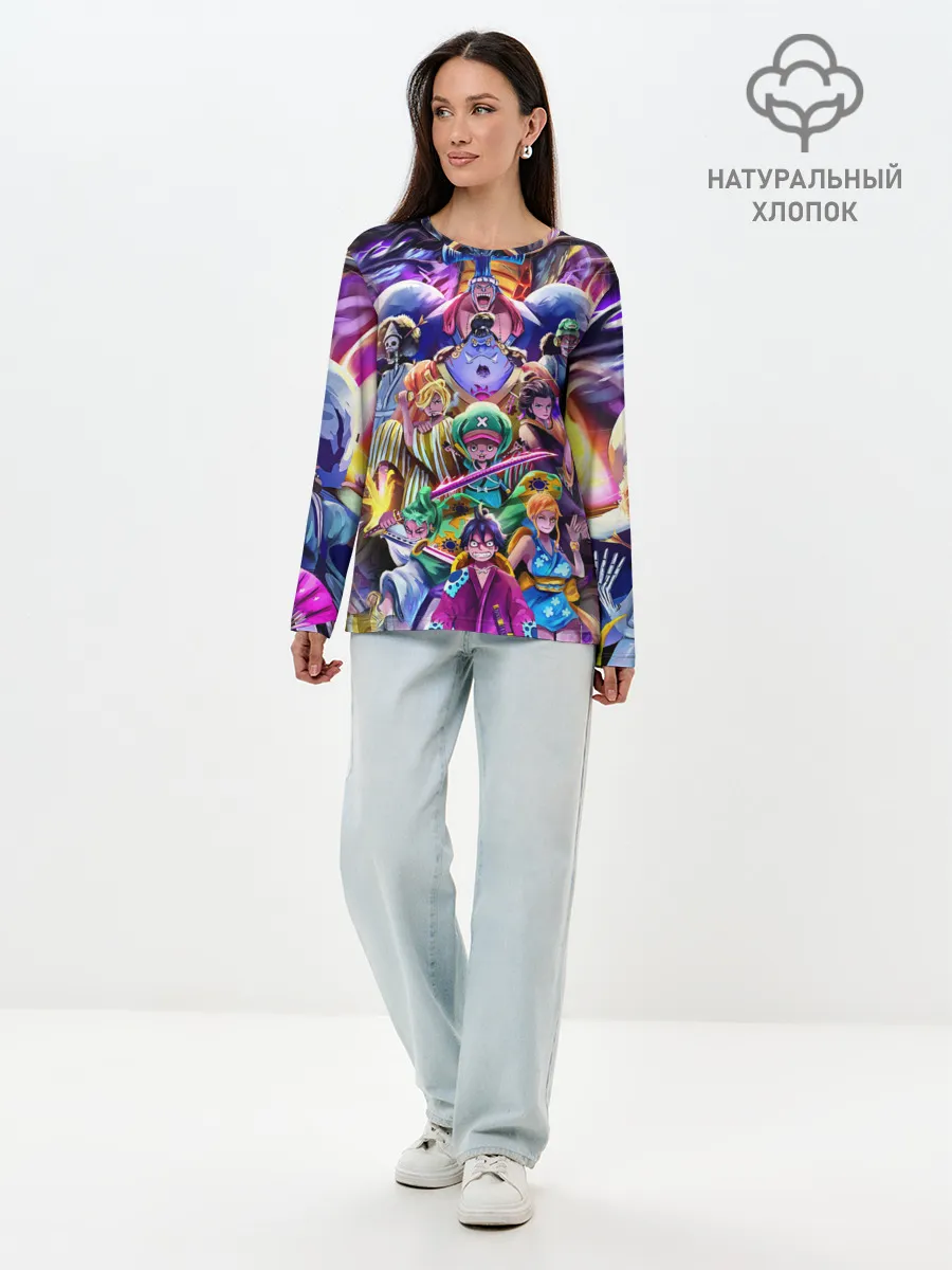 Лонгслив женский. Хлопок / ONE PIECE | ВАН ПИС ПЕРСОНАЖИ