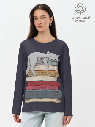 Лонгслив женский. Хлопок / Relax Cat