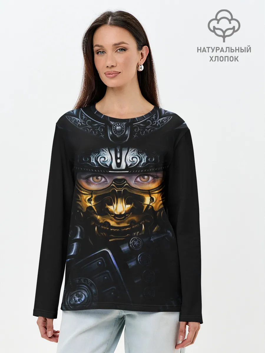 Лонгслив женский. Хлопок / Девушка Самурай