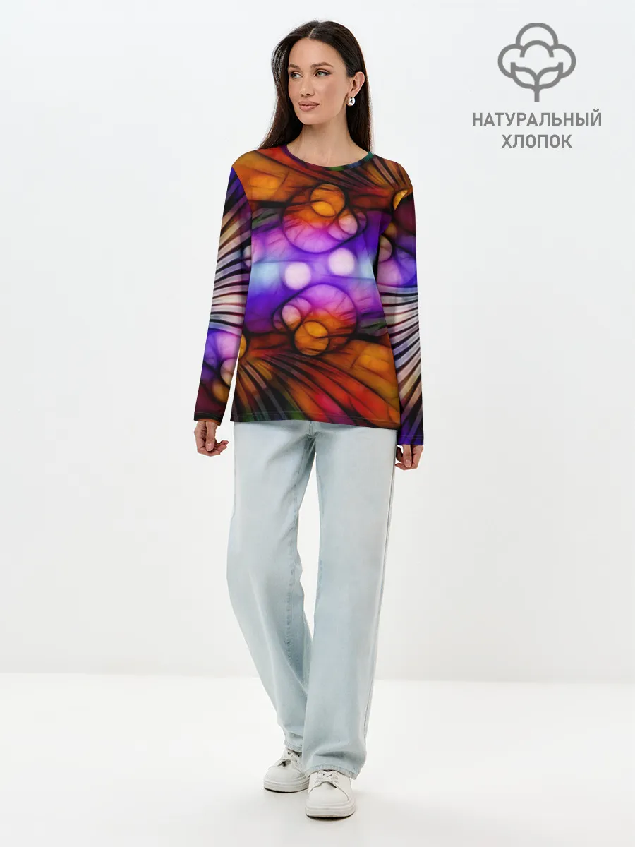 Лонгслив женский. Хлопок / Яркое преображение