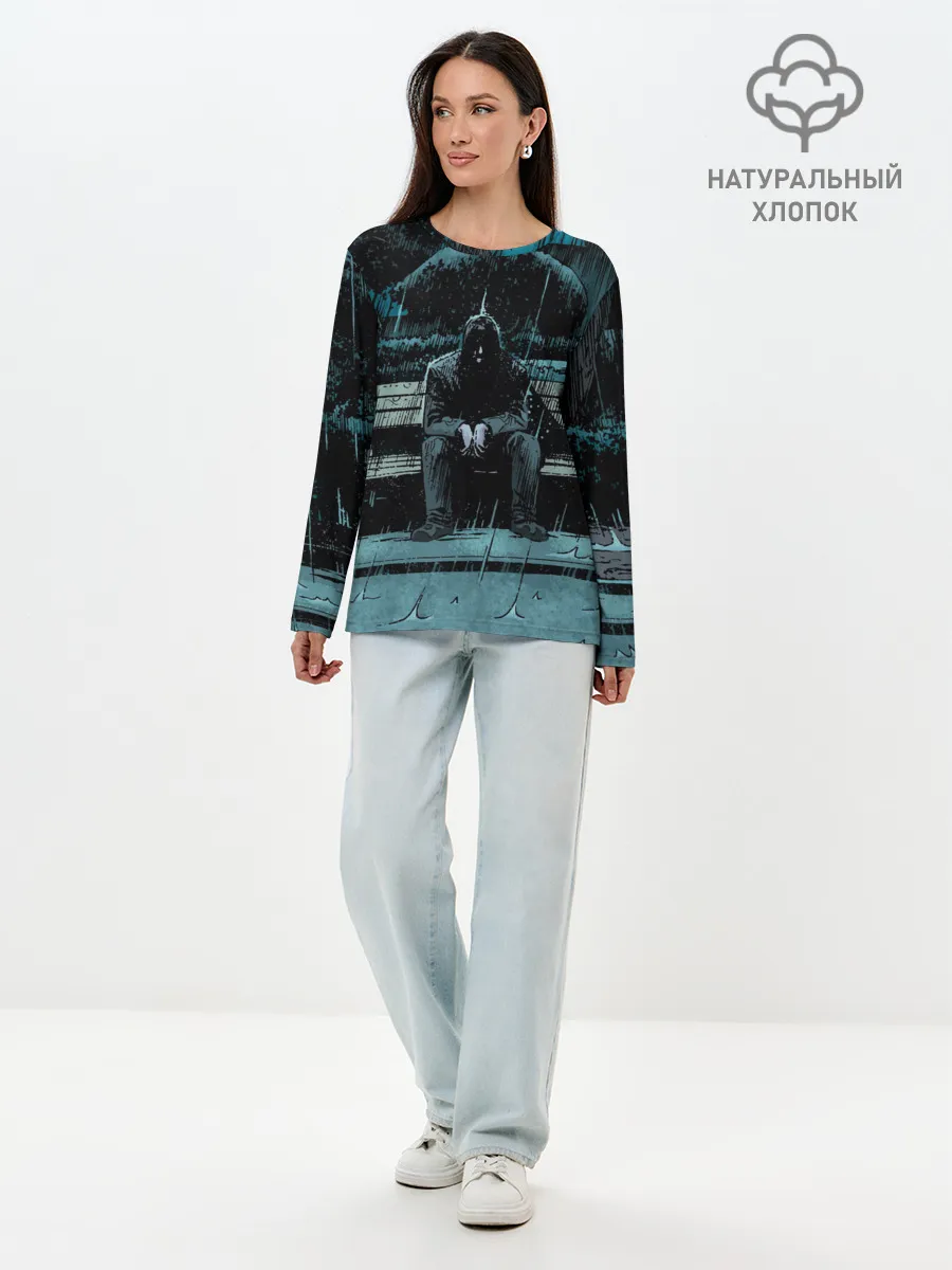 Лонгслив женский. Хлопок / Киану Ривз - комикс о боге