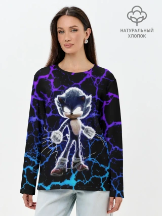 Лонгслив женский. Хлопок / SONIC МОЛНИЯ