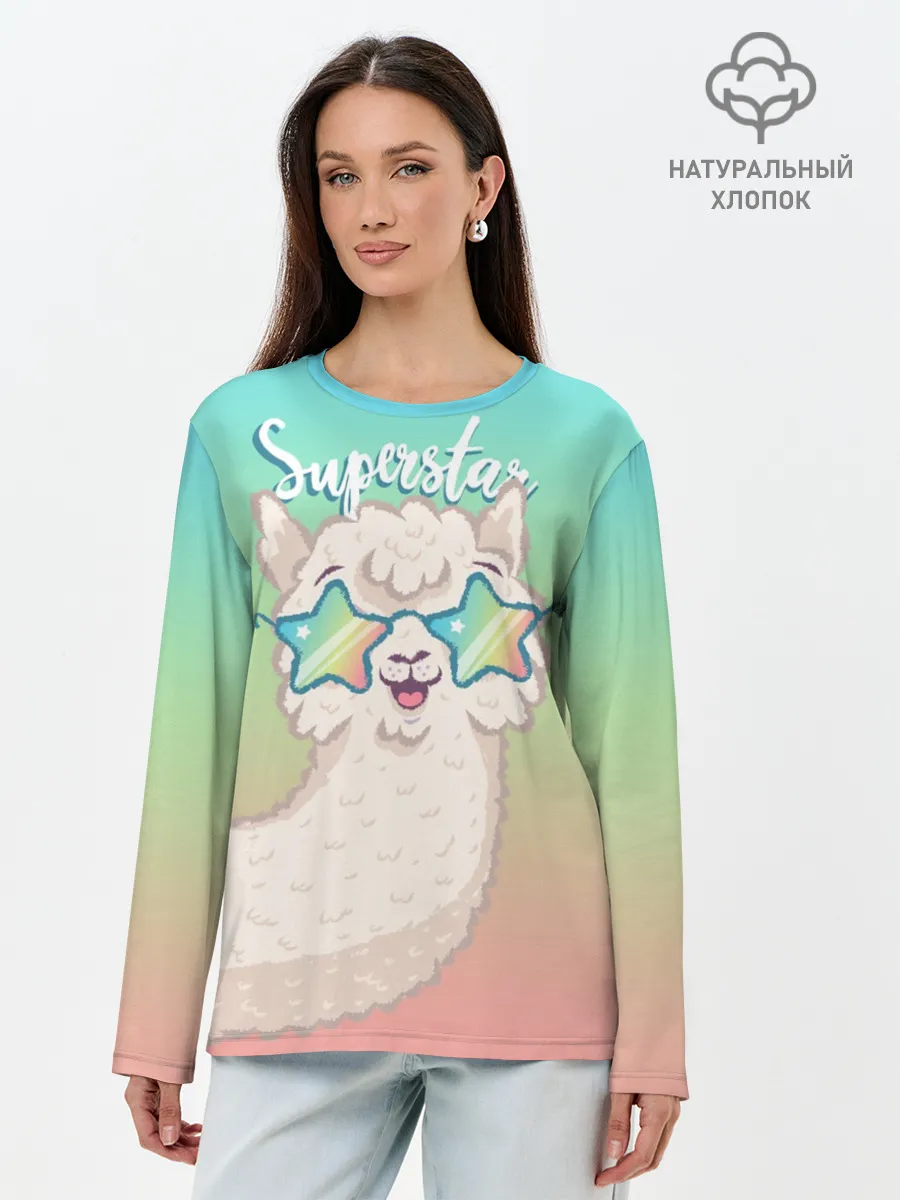 Лонгслив женский. Хлопок / SUPERSTAR