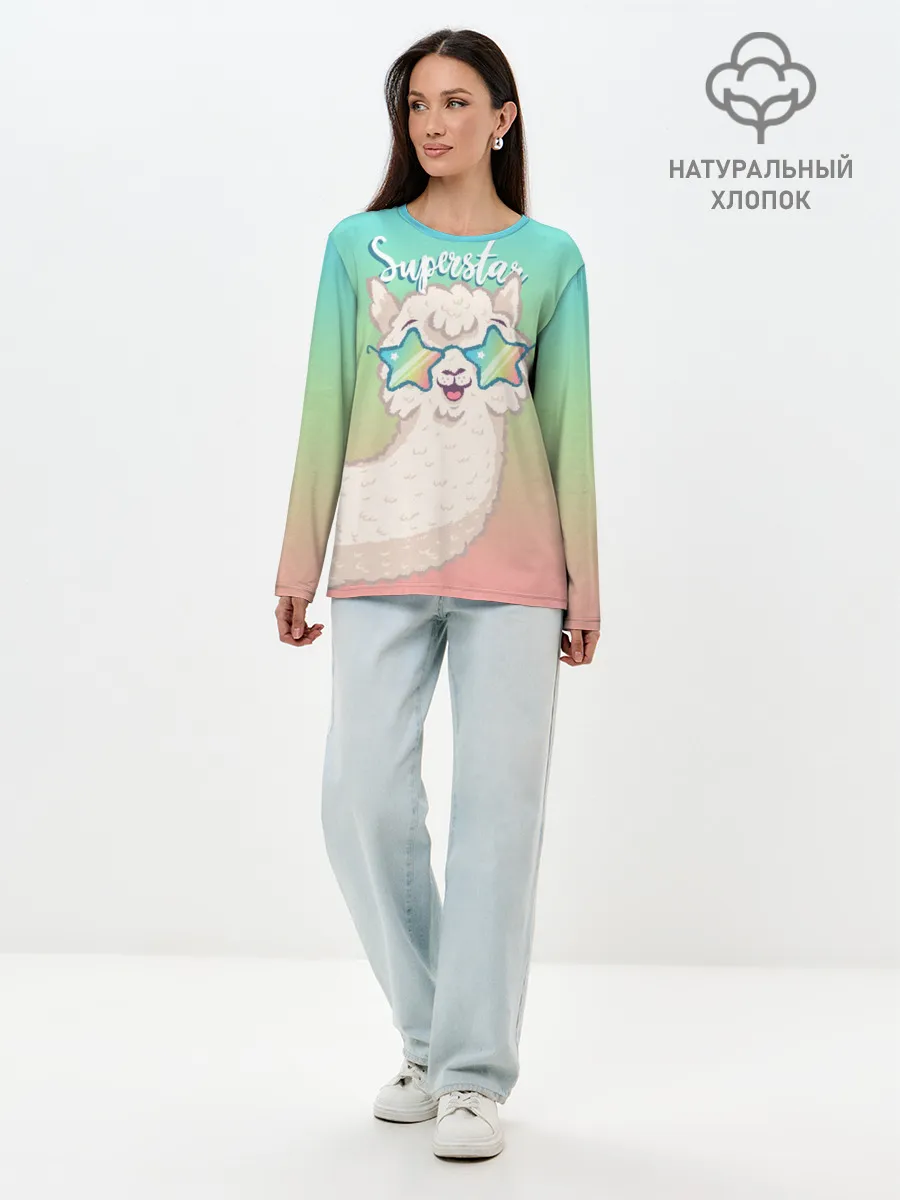 Лонгслив женский. Хлопок / SUPERSTAR