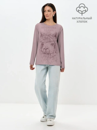 Лонгслив женский. Хлопок / No drama llama