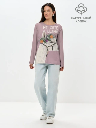 Лонгслив женский. Хлопок / My cute llama