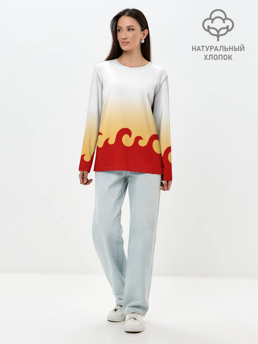 Лонгслив женский. Хлопок / ШИНДЖУРО РЕНГОКУ / KNY