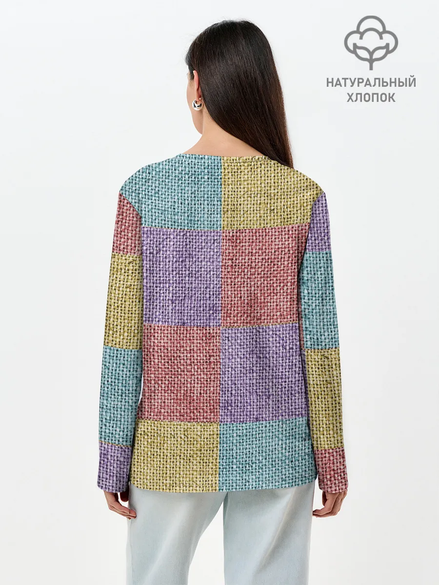 Лонгслив женский. Хлопок / Patchwork