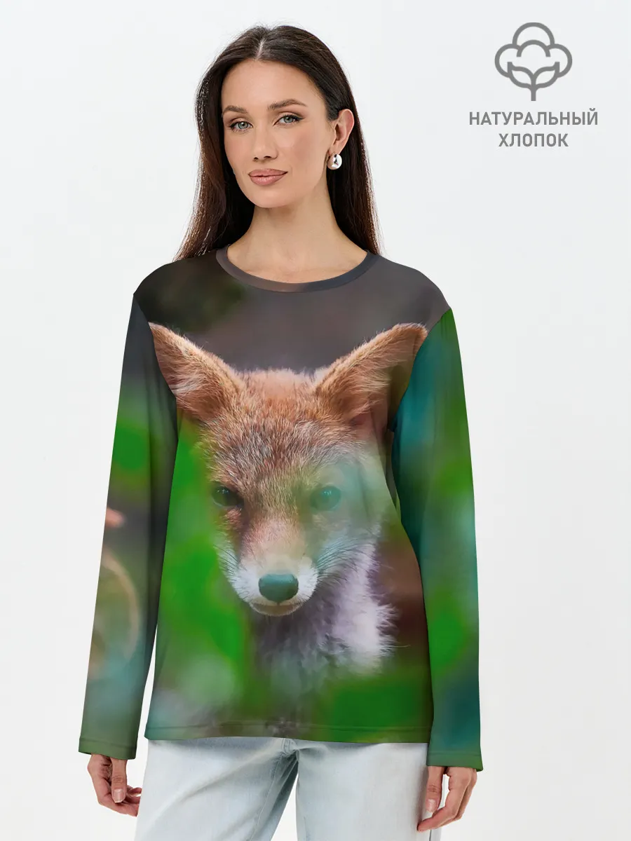 Лонгслив женский. Хлопок / Лисичка