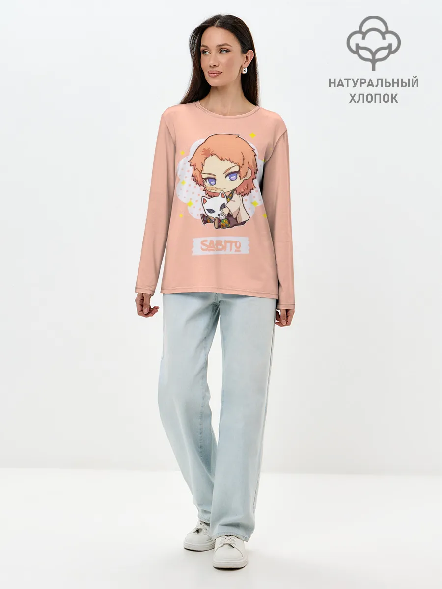 Лонгслив женский. Хлопок / Sabito Kimetsu no Yaiba
