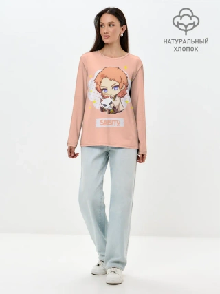 Лонгслив женский. Хлопок / Sabito Kimetsu no Yaiba