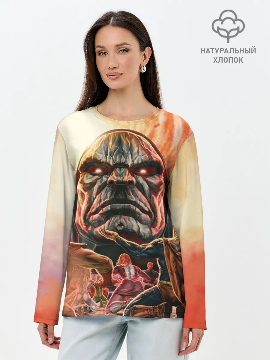 Лонгслив женский. Хлопок / Darkseid | Дарксайд смотрит с высока