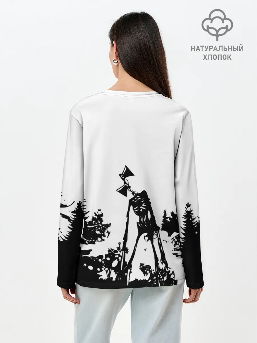 Лонгслив женский. Хлопок / Лес сиреноголового