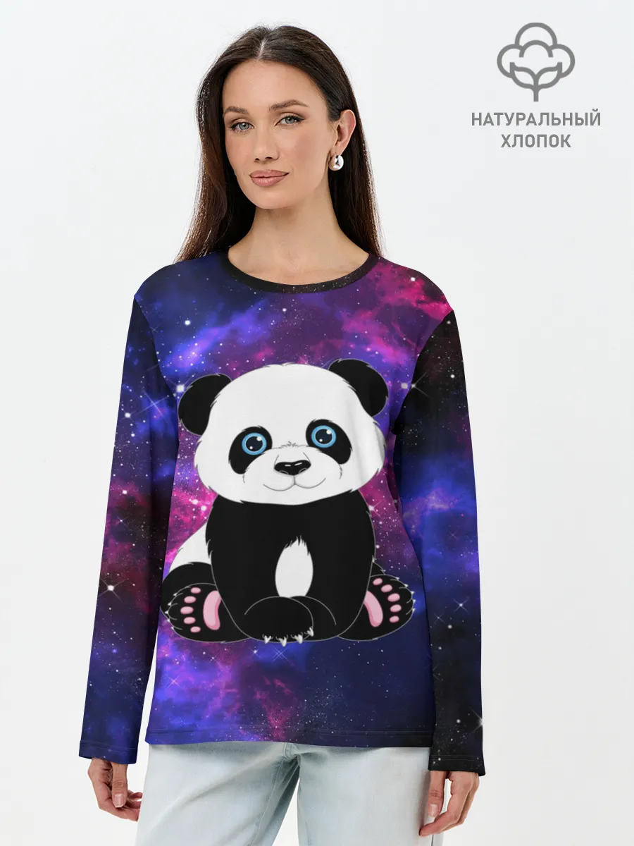 Лонгслив женский. Хлопок / Space Panda