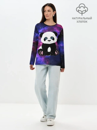 Лонгслив женский. Хлопок / Space Panda