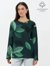 Лонгслив женский. Хлопок / листва