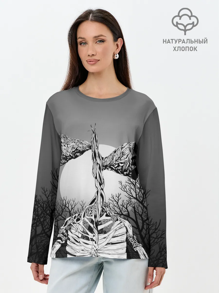 Лонгслив женский. Хлопок / СИРЕНОГОЛОВЫЙ