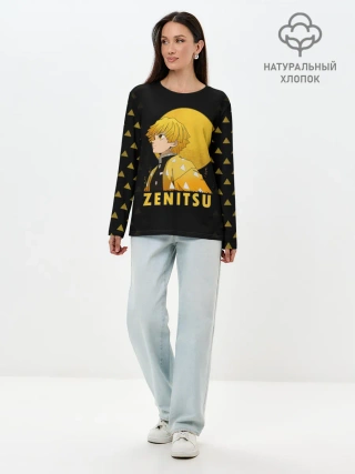 Лонгслив женский. Хлопок / ZENITSU Kimetsu no Yaiba
