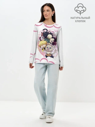 Лонгслив женский. Хлопок / Клинок, рассекающий демонов ПЕРСОНАЖИ