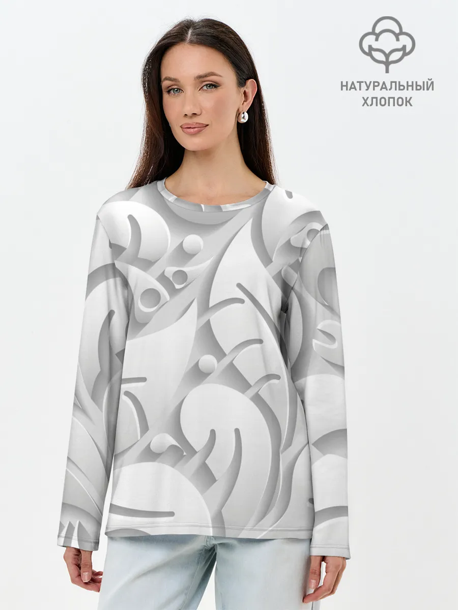 Лонгслив женский. Хлопок / SKULPTOR