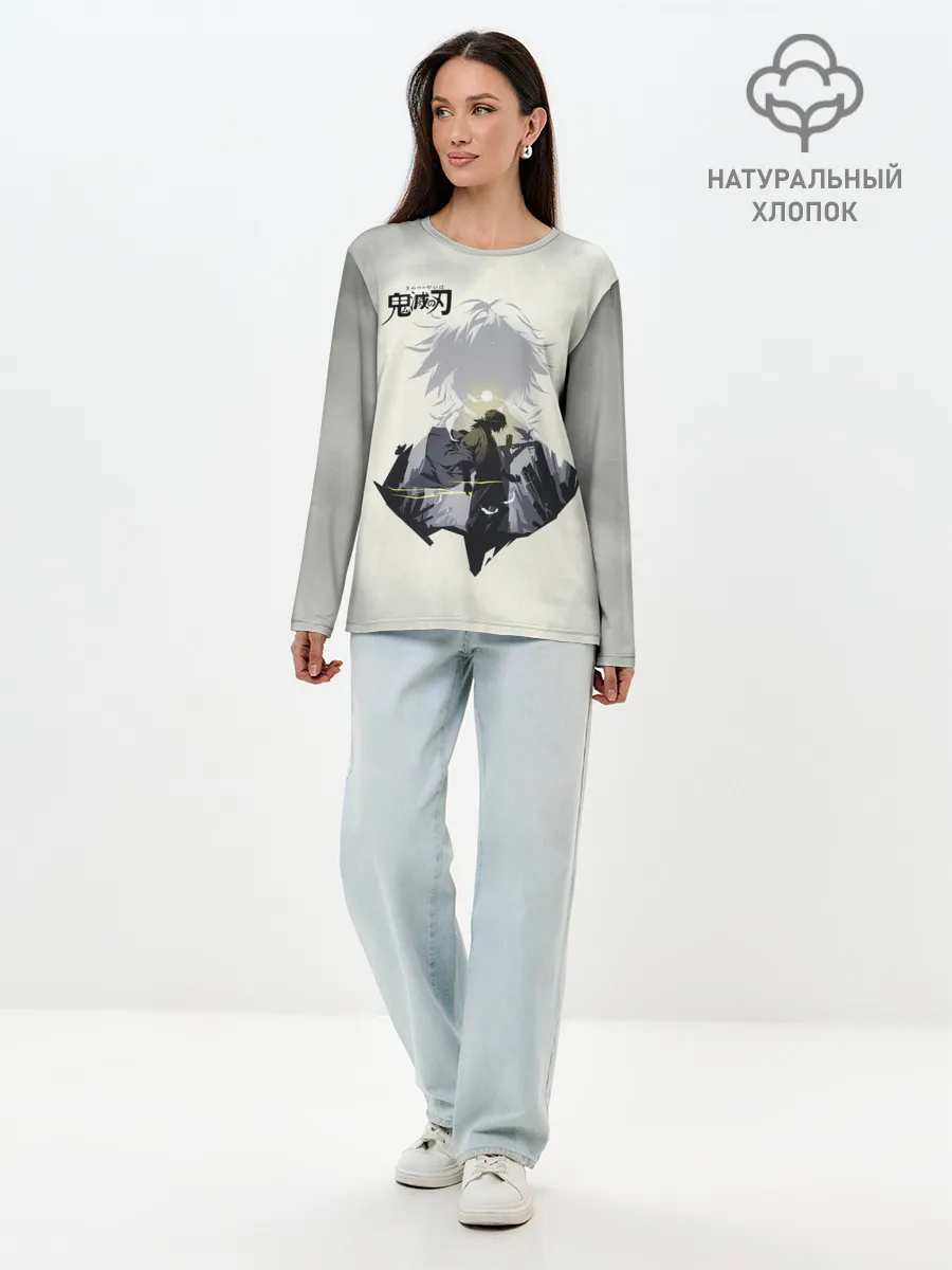 Лонгслив женский. Хлопок / Giyuu Tomiyoka Kimetsu no Yaib