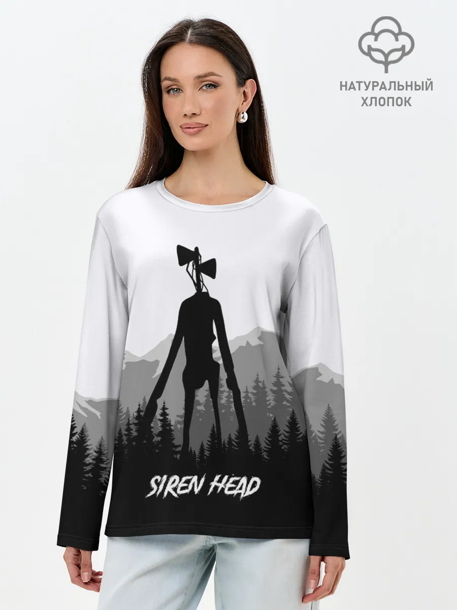 Лонгслив женский. Хлопок / SIREN HEAD | DARK FOREST