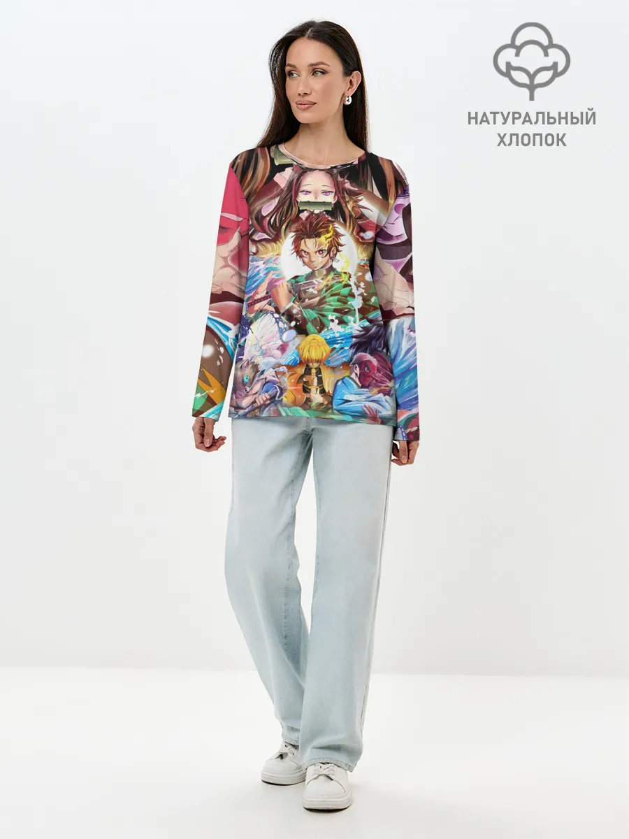 Лонгслив женский. Хлопок / ТАНДЖИРО НЕЗУКО ЗЕНИЦУ / KNY