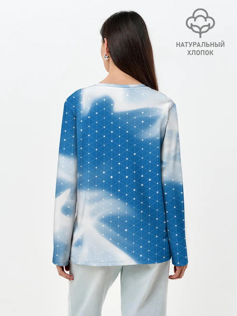 Лонгслив женский. Хлопок / БМВ - Пламя