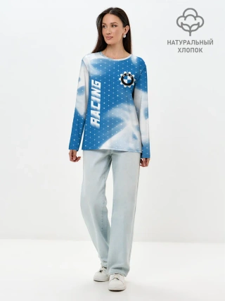 Лонгслив женский. Хлопок / БМВ - Пламя