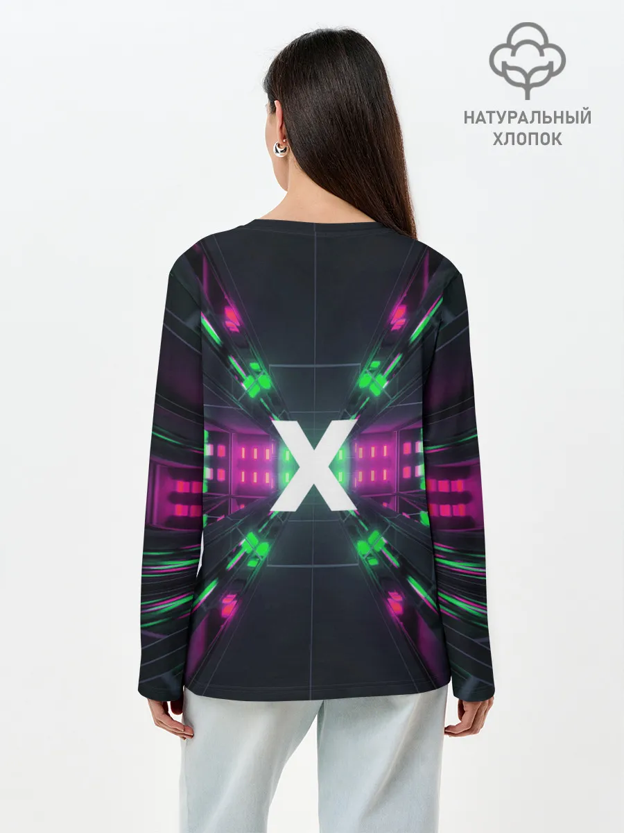 Лонгслив женский. Хлопок / FuturX