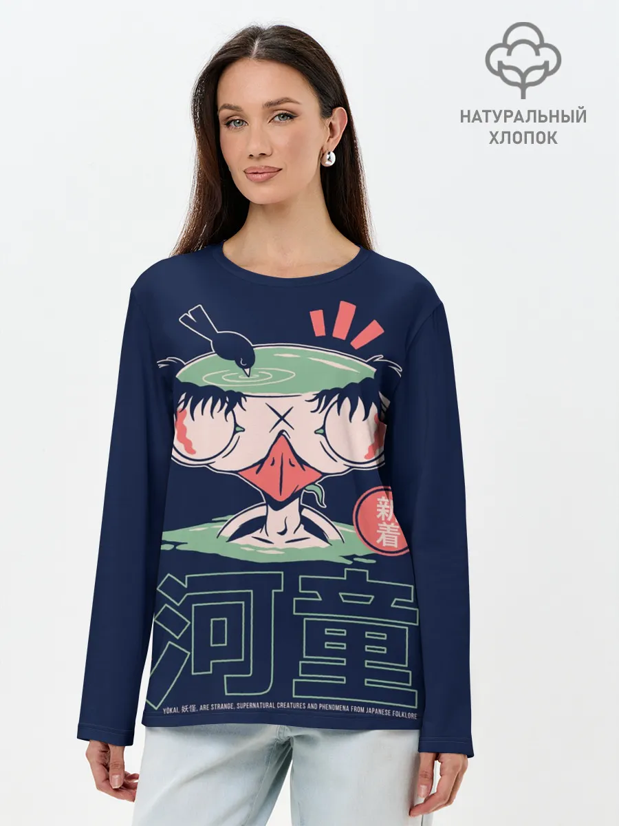 Лонгслив женский. Хлопок / Anime Kappa Demon Yokai
