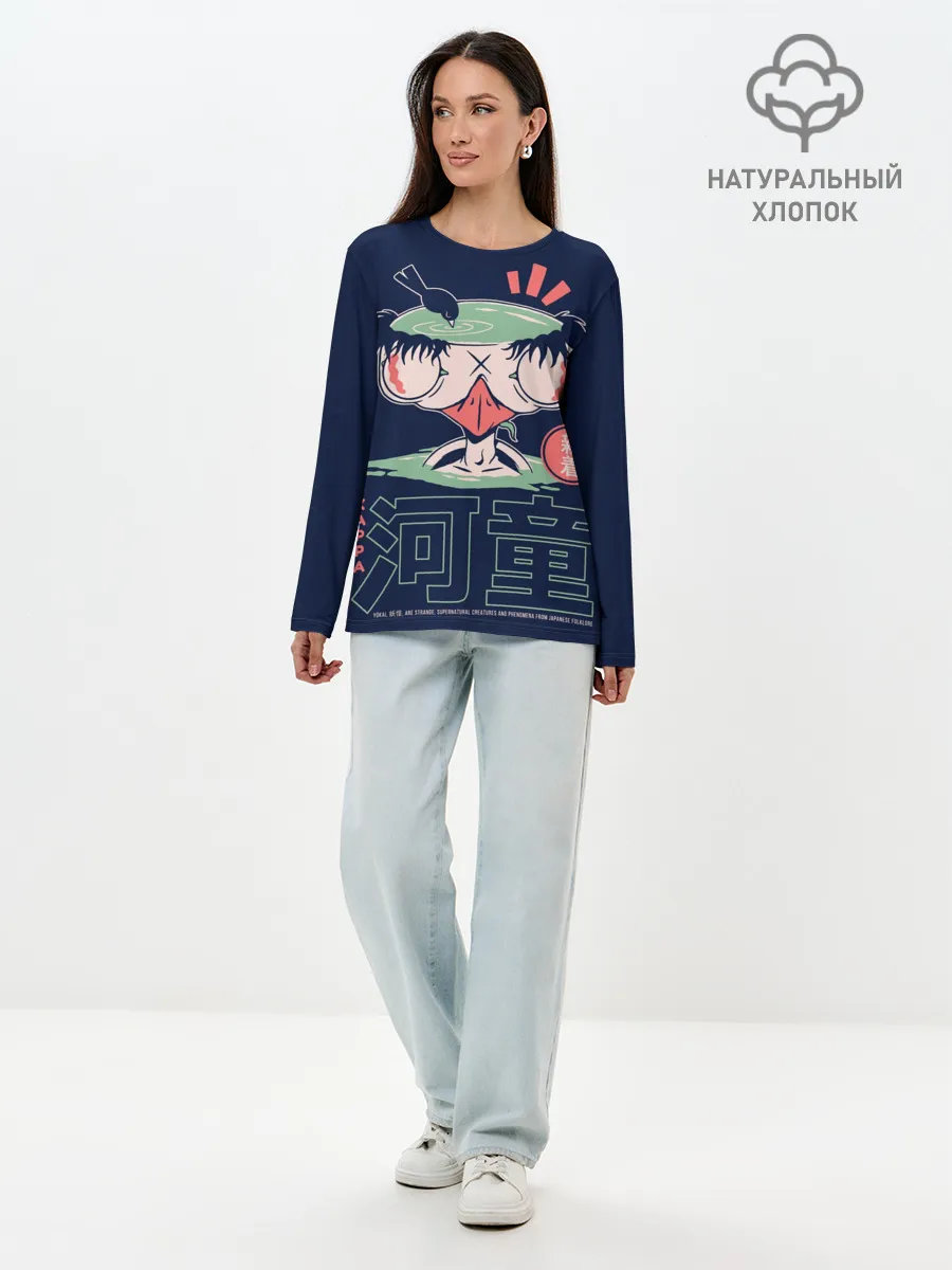 Лонгслив женский. Хлопок / Anime Kappa Demon Yokai