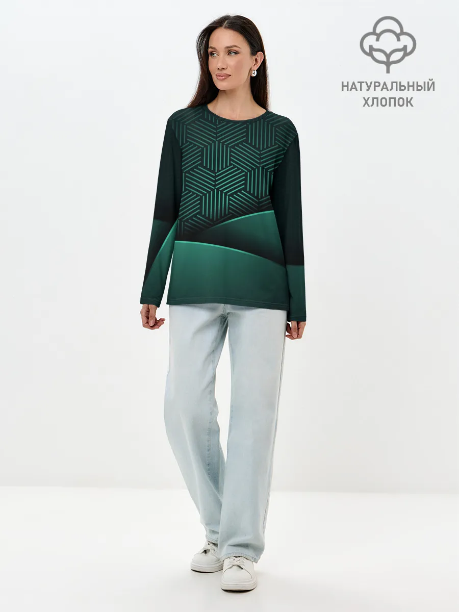 Лонгслив женский. Хлопок / Luxury Green