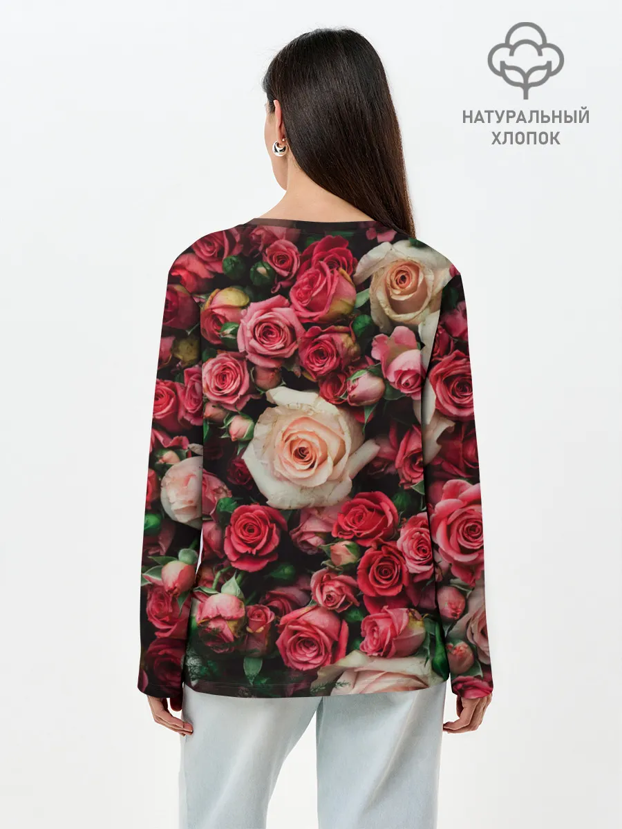 Лонгслив женский. Хлопок / ROSE NEON | РОЗЫ НЕОН