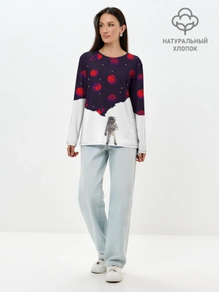 Лонгслив женский. Хлопок / Мысли Космонавта