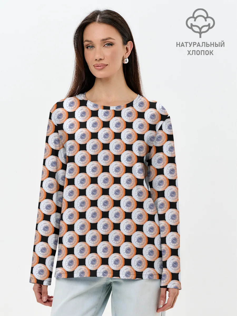 Лонгслив женский. Хлопок / Часы