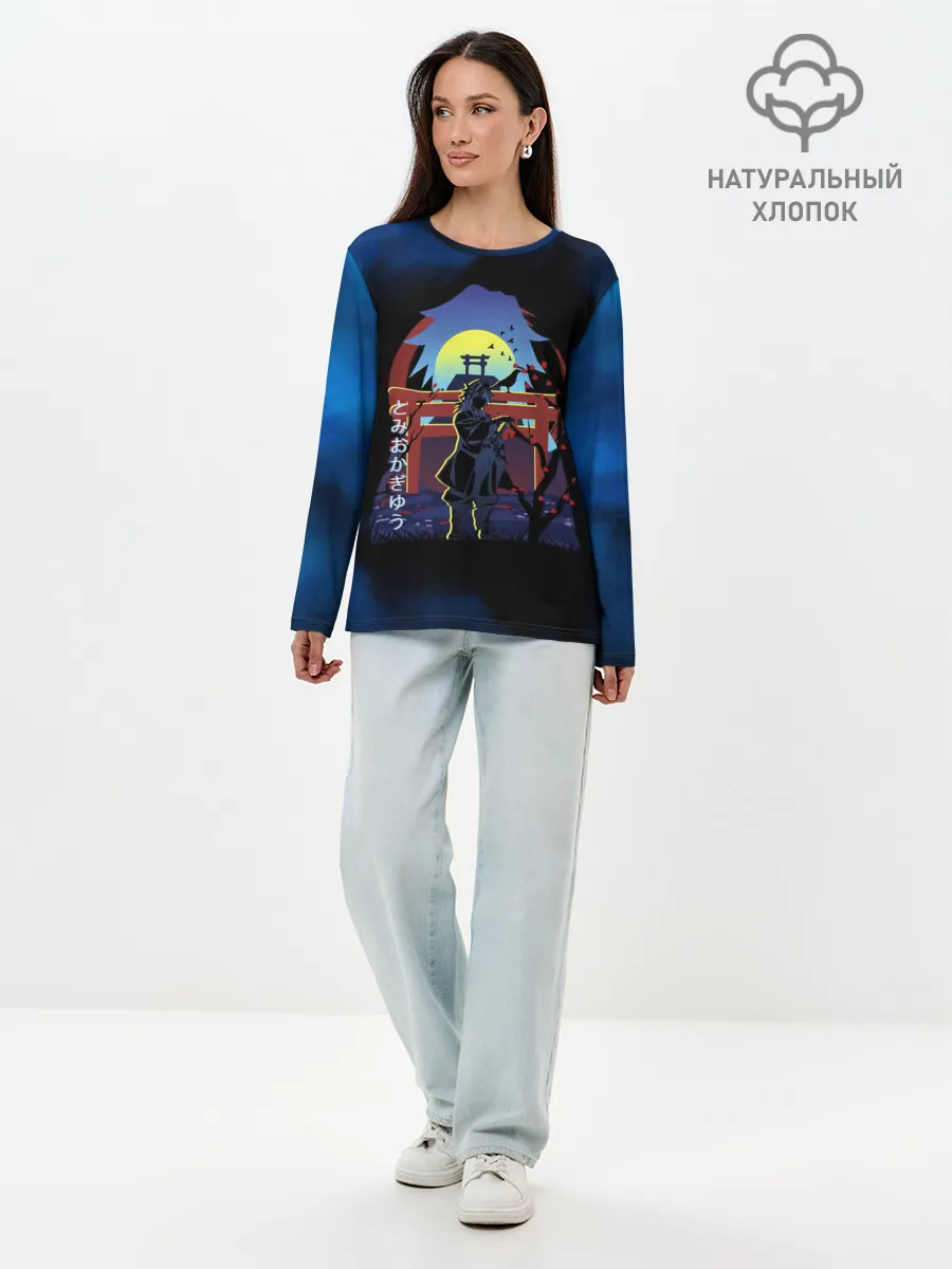 Лонгслив женский. Хлопок / Giyu Tomioka Kimetsu no Yaiba