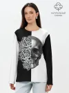 Лонгслив женский. Хлопок / SkullRose Sketch