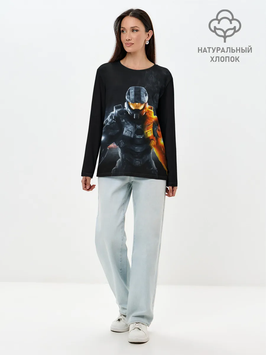 Лонгслив женский. Хлопок / Halo x Battlefield