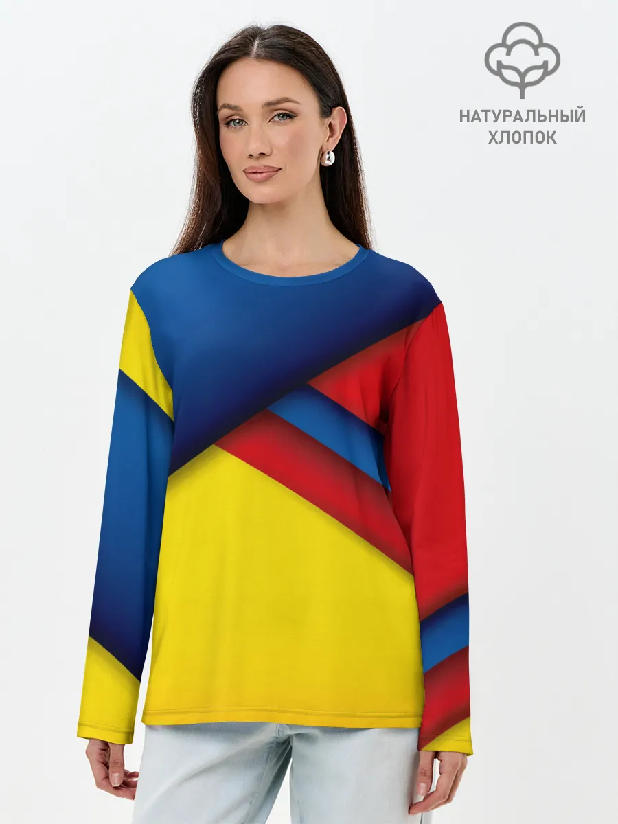 Лонгслив женский. Хлопок / Яркие краски