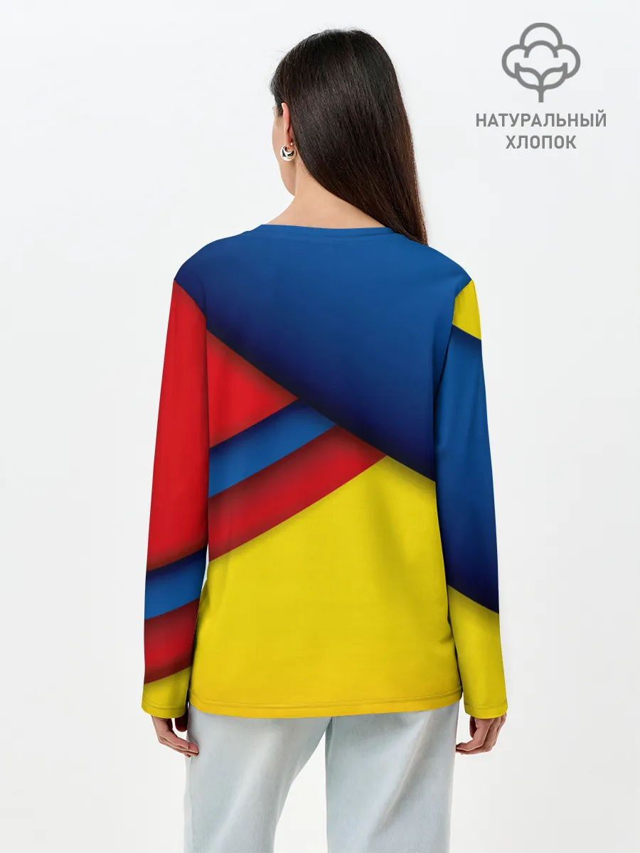 Лонгслив женский. Хлопок / Яркие краски