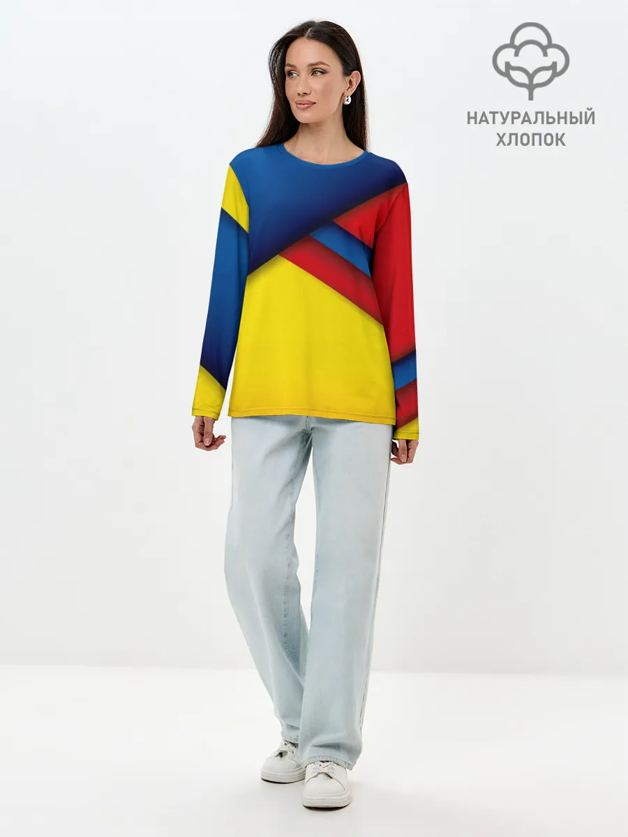 Лонгслив женский. Хлопок / Яркие краски