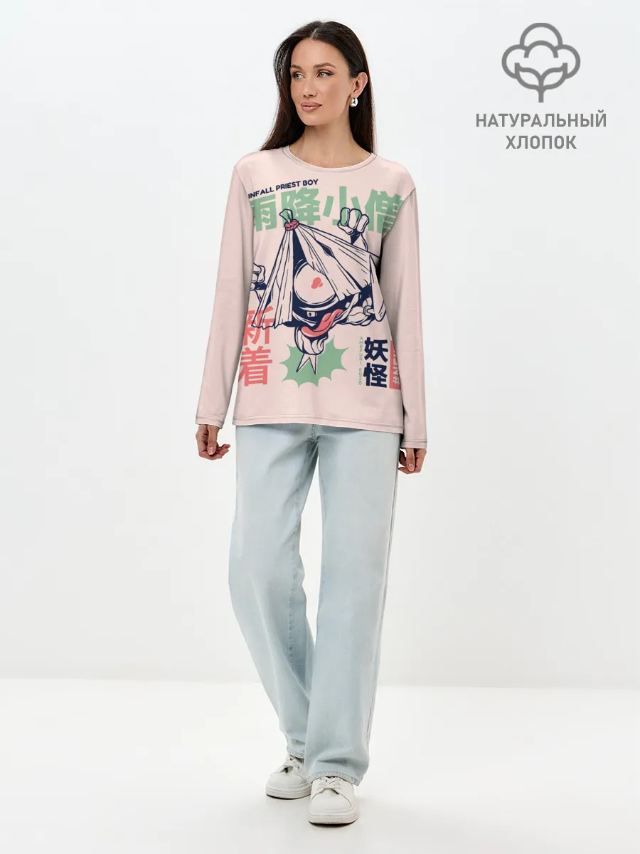 Лонгслив женский. Хлопок / Аниме Демон Козо Ёкай