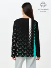 Лонгслив женский. Хлопок / МЕРСЕДЕС / AQUA BLACK GRADIENT